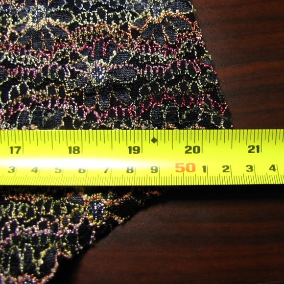 Chico's Metallic Multi-color Embroidered Stretch Mesh Blouse Size 0 Black - Picture 13 of 15